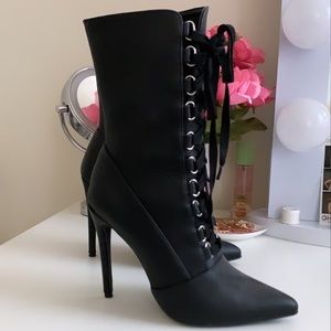Black Midi Calf Boots